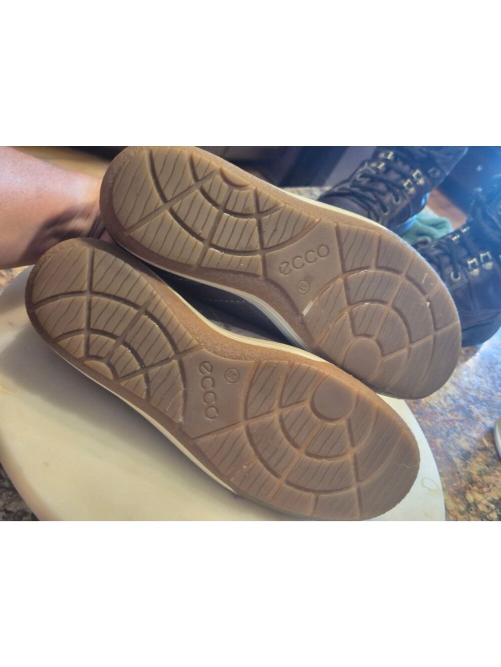 Ecco Gray Leather Casual Lace-Up Shoes Size 39 - Picture 7 of 7